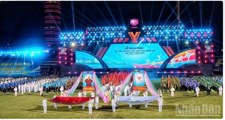 Khai mạc Đại hội Thể dục Thể thao tỉnh Nghệ An lần thứ X năm 2026