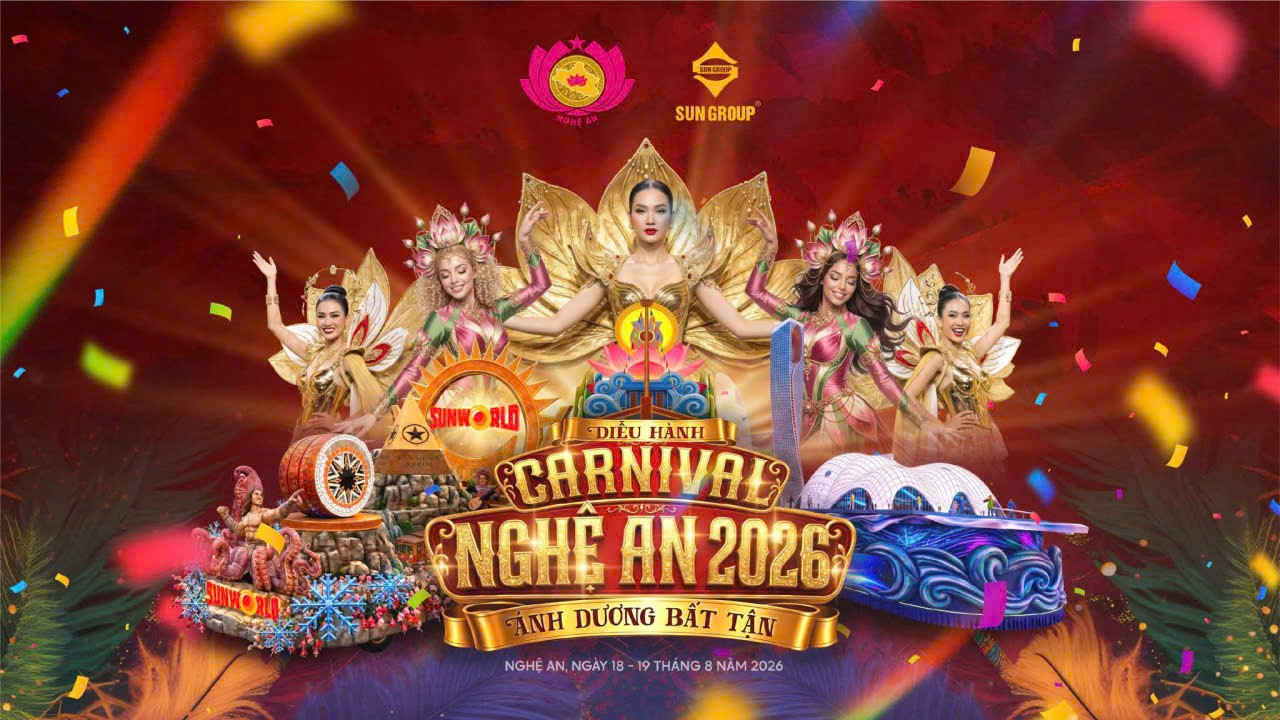 Rực rỡ sắc màu Carnaval Nghệ An 2026 “Ánh dương bất tận”