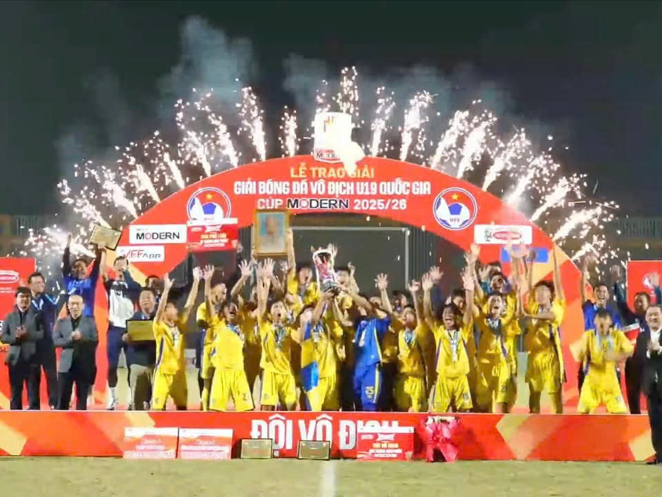 U19 Sông Lam Nghệ An vô địch giải U19 Quốc gia - cúp Modern 2025/26