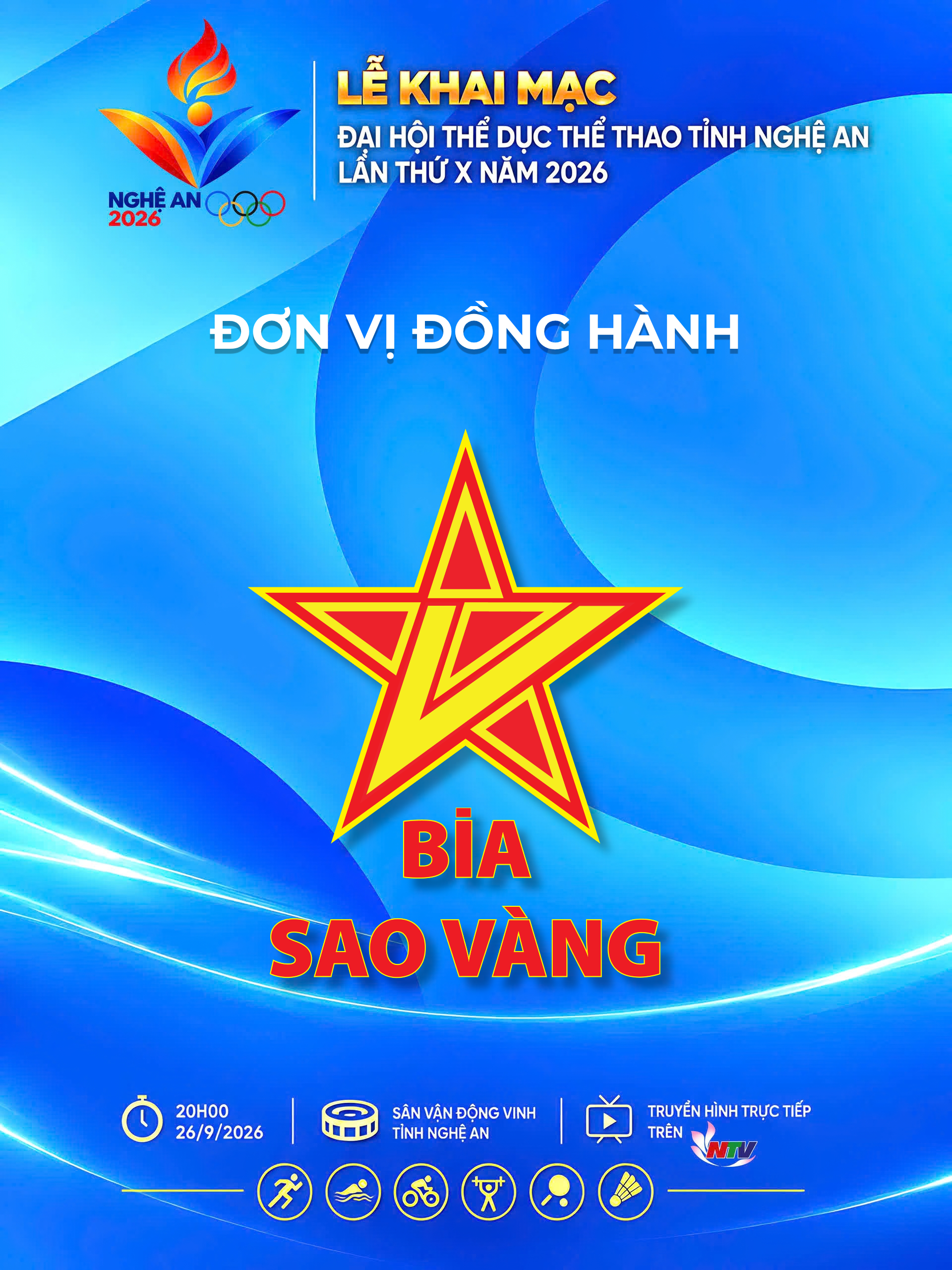 Bia Sao Vàng - Đơn vị đồng hành cùng Đại hội Thể dục thể thao tỉnh Nghệ An lần thứ X năm 2026