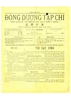 Đông Dương Tạp Chí - tờ báo Quốc ngữ sớm nhất ở Hà Nội