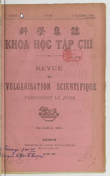 « Khoa-học Tập-chí » - Tạp chí phổ biến khoa học đầu tiên ở Việt Nam