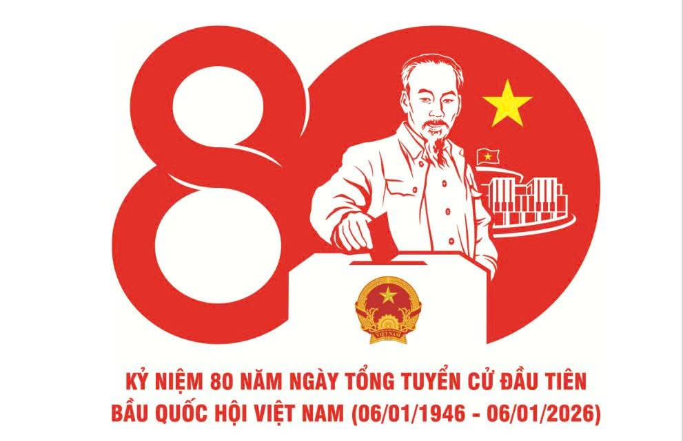 Mẫu biểu trưng, bộ nhận diện chính thức kỷ niệm 80 năm Ngày Tổng tuyển cử đầu tiên bầu Quốc hội Việt Nam